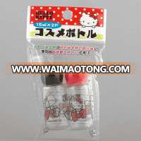 Hot sale!2pcs 15ml hello kitty mushroom-shaped bottle/cosmetic packaging travel bottle set