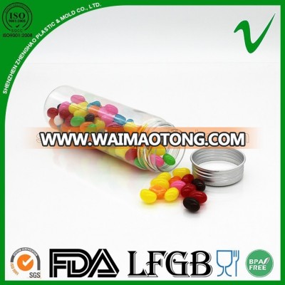 PET cylinder clear customized empty 250ml capsules plastic bottle